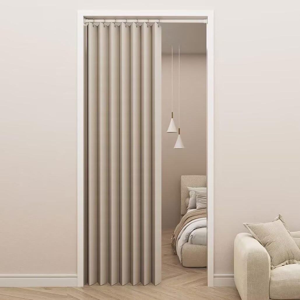 

YKFN Перегородка для комнаты Теплоизоляция 1 Стильная Скандинавская 240 см Длина х 100 см 1 Складная Комнатная Тепловая Энергия Энергия Форма Натяжной Стержень Однотонная Холодный Бежевый бежевый