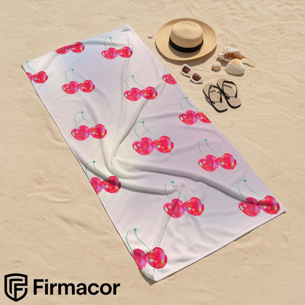 Glossy Cherry Microfiber Beach Towel Quick Dry Sand Free Oversized Soft Absorbent Bath Towel for Swimming Pool Travel Gym