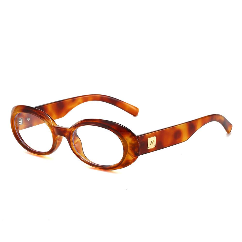 Leopard Small Oval Reading Glasses Anti Blue Light Clear Lens Presbyopic Eyewear For Women Fashion Optical Glasses