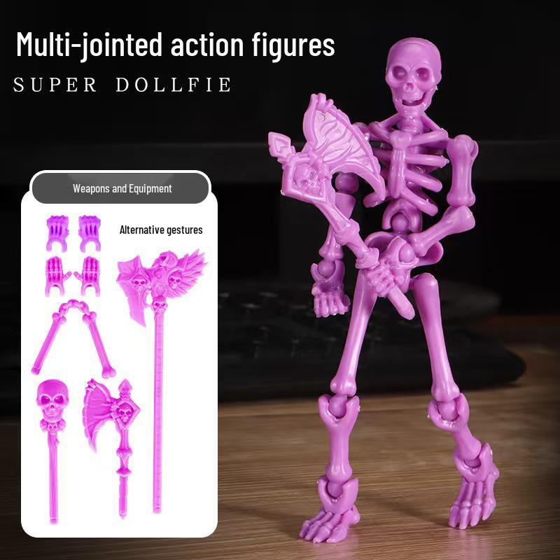 3D Articulated Doll Skeleton Model: DIY Assembly Movable Figure Toy Pendant