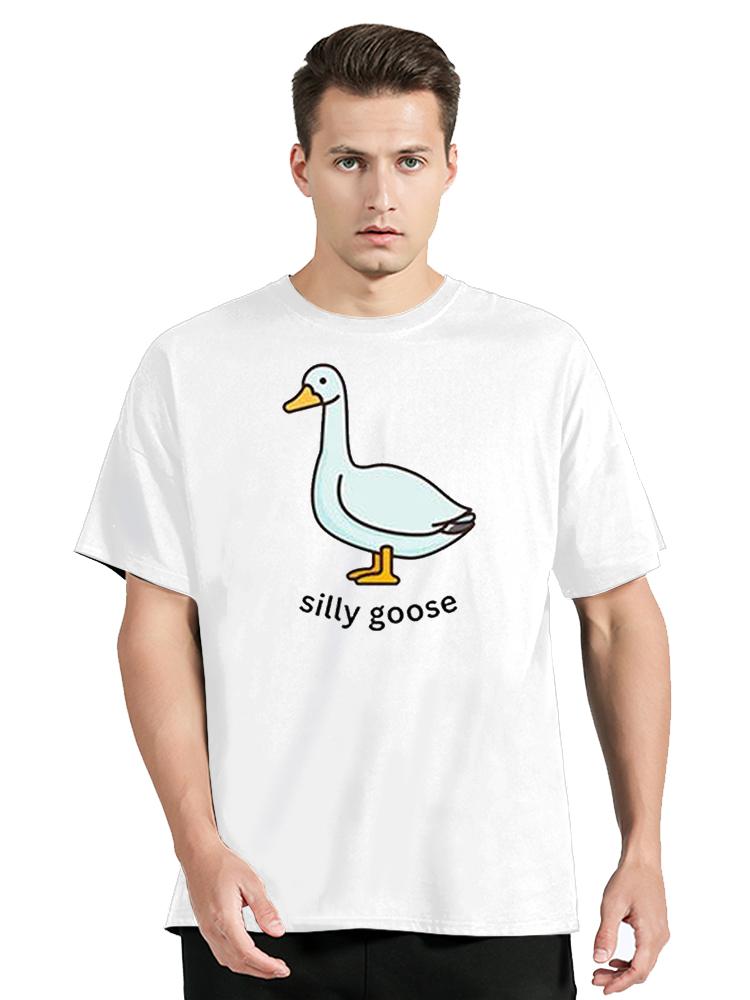 Silly Goose Graphic Sweatshirt Kawaii Animal Fall Tshirt Casual T Shirt Cotton Tops Unisexs Clothing Oversized Unisex Tshirt
