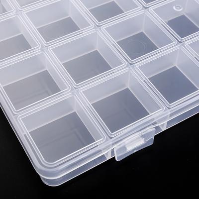 Transparenter Aufbewahrungsbehälter Schmuckkästchen Klare Kunststoff-Organizerbox Leerer Ohrring-Aufbewahrungs-Organizer Vitrine für Perlen KTY