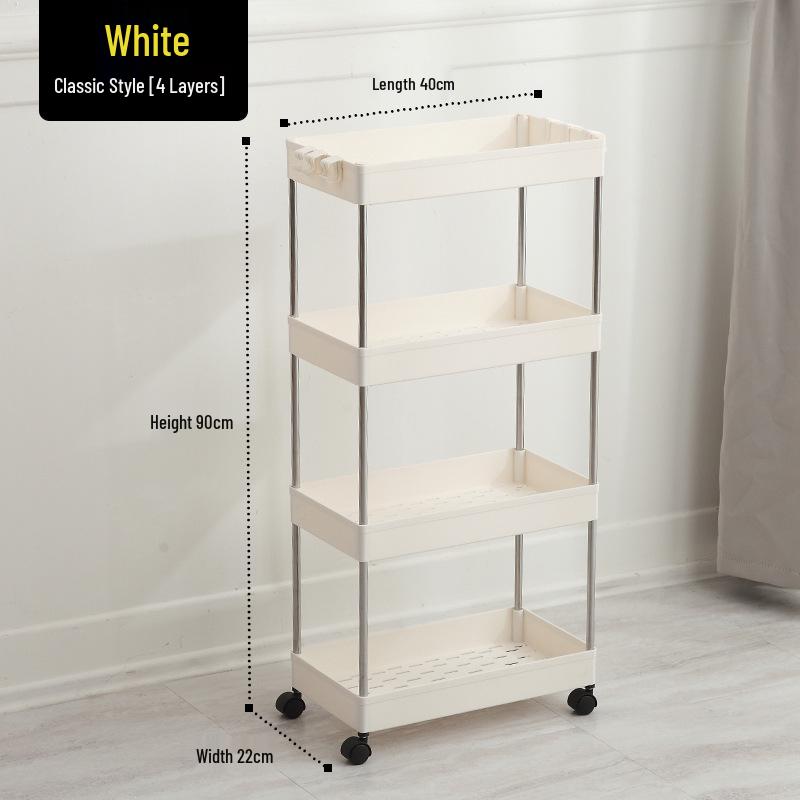 Bathroom & Kitchen Multi-layer Floor-standing Storage Trolley Shelf