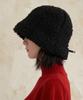 Bajal Va Square Long Label Fleece Tulip Hat Black