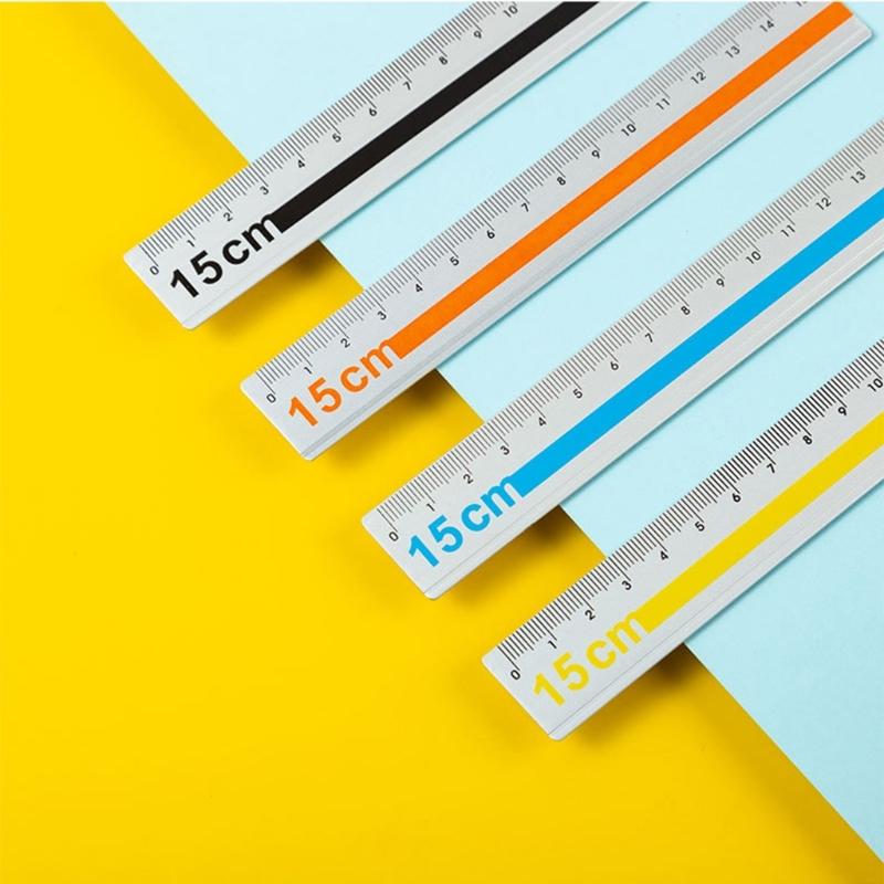 15cm Lightweight Aluminum Measuring Tool With Anti Scratch Surfaces Easy To Read Marking Straight Ruler Ideal For Students