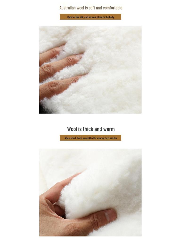 Men's Fur-Lined Wool Vest - Sheepskin Sleeveless Jacket for Middle-aged and Elderly Winter Warmth