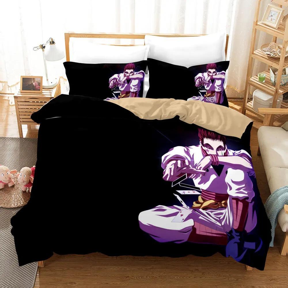 Japanese Anime HUNTER×HUNTER Bedding Set HUNTER Print Duvet Cover Pillowcase Teenagers And Children Quilt Cover Gift