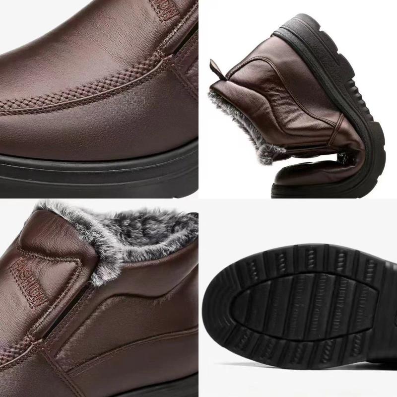 Winter Herren Stiefeletten Plüsch Warm Rutschfest Wasserdicht Baumwollschuhe Bequem Leicht Outdoor Indoor Herrenschuhe Zapatos