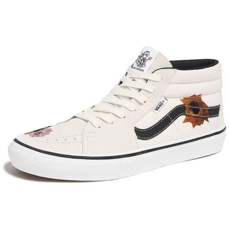 Supreme X Nate Lowman X Vans Skate Grosso Mid Cream Unisex Sneakers White VN0A5KS1CRM