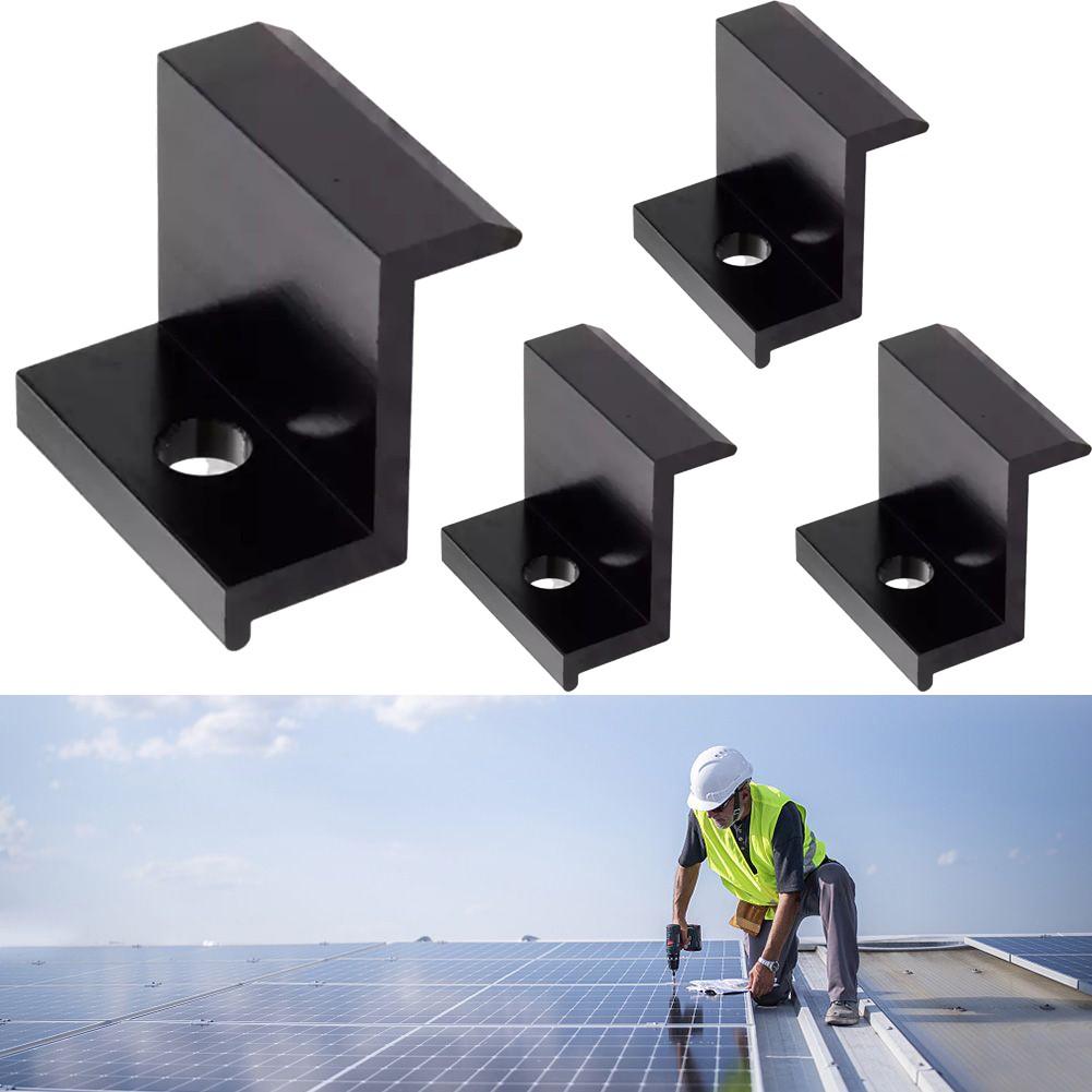 Clemă de capăt din aluminiu Panou solar Negru Rezistență la coroziune Ușor de instalat