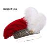 Medieval Renaissance Mens Feather Muzzle Hat With Print Design For Cosplay And Vintage Fashion