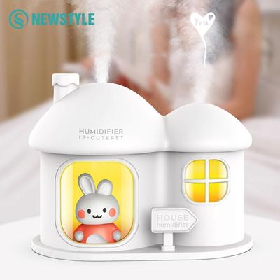 Nawilżacz powietrza z kreskówek USB 300 ml Wyciszony przenośny dyfuzor zapachowy Lampa olejków eterycznych z 7 kolorowym światłem nocnym Prezenty festiwalowe