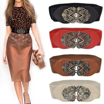 Palace Vintage Metall Skåret Bredt Belte Nytt Mote Tilbehør Legering Blomst Vintage Skinnbelte Beltestropper for Kvinner