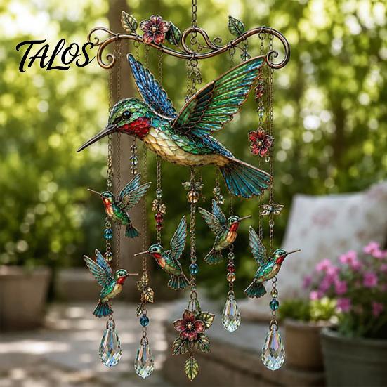 Nature-inspired Wind Chime Outdoor Bird Chimes, Decorative Hanging Pendants, Acrylic Garden Ornament Window Hangings for Porch Patio Decorations Cozy