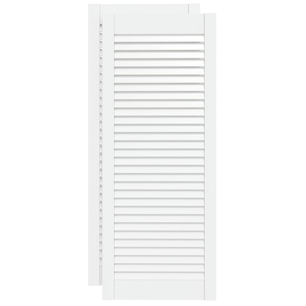 Vidaxl Slatted Doors for Cabinet, 2 Pcs, White, 99.3X39.4 Cm, Pine