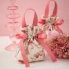 1Pc Wedding Candy Bag Flower Handheld Candy Bags Wedding Goodie Packing Bags Portable Floral Drawstring Candy Storage Bag