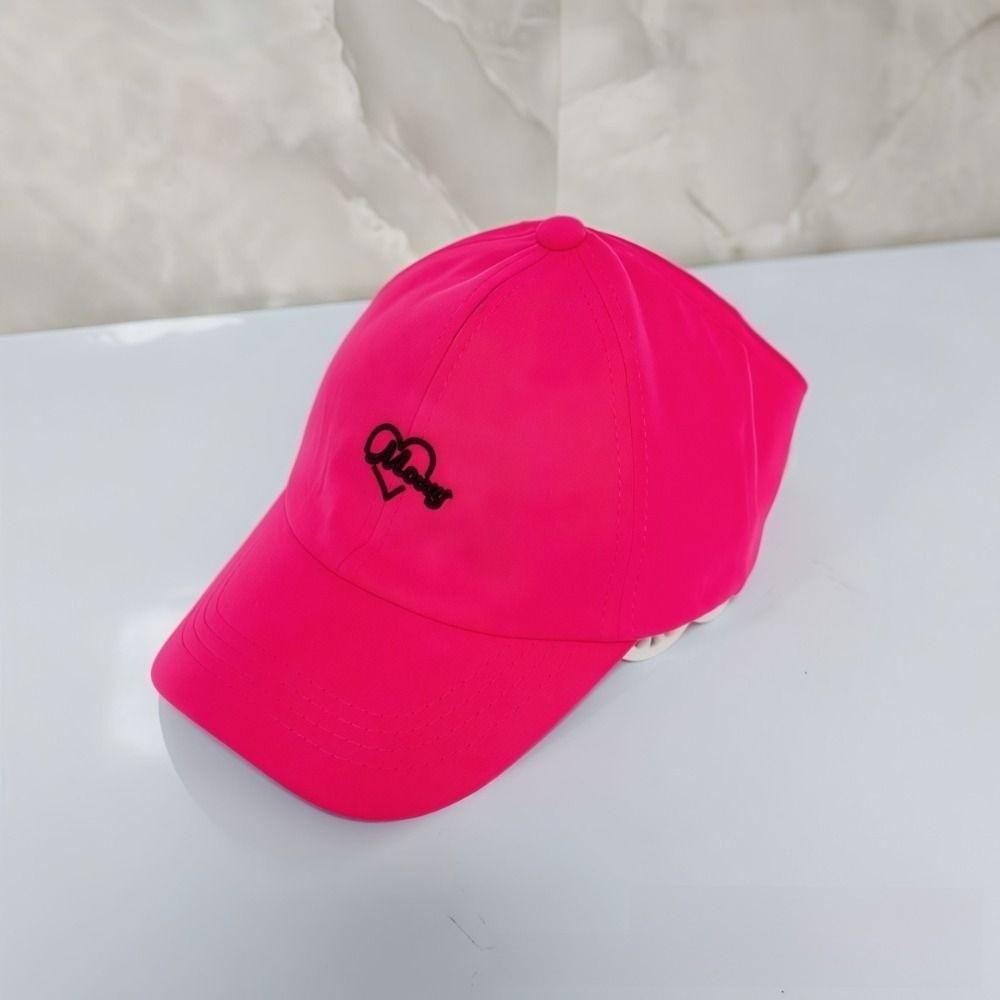 Breathable Parent-child Cap Solid Color Visor Cap Heart Embroidered Baseball Hat  For Women Kids