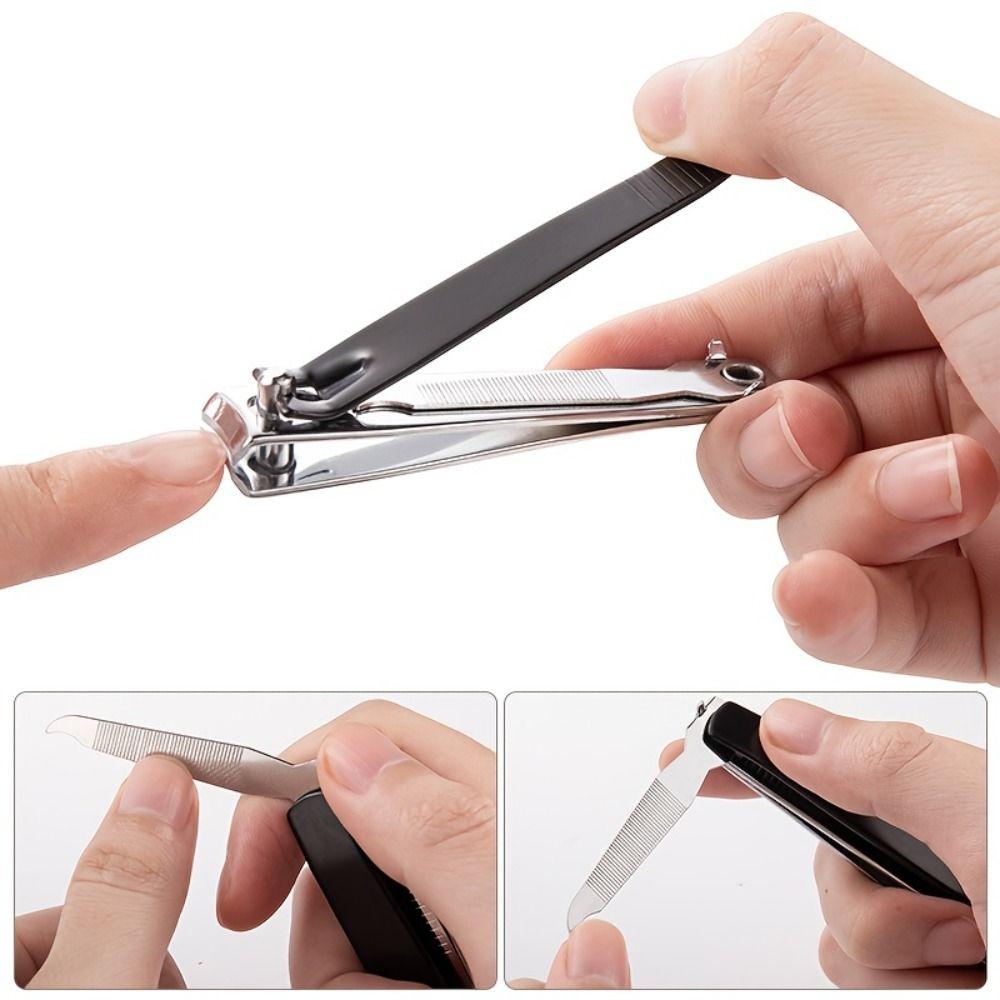 Stainless Steel Nail Nipper Black Fingernail Clipper Sharp and Durable Toenail Trimmer  Travel