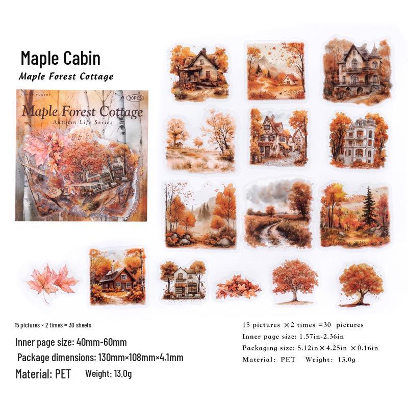 

Autumn Life Retro Scene Stickers: Children s DIY Journal Collage Pack