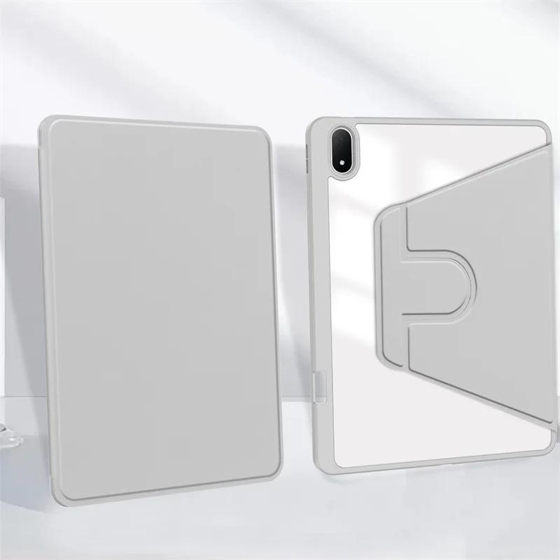 For Oneplus Pad 3 One Plus Pad 3 13.2 inch Case with Pencil Holder 360 Rotating PU Leather Acrylic Clear Hard Stand Cover