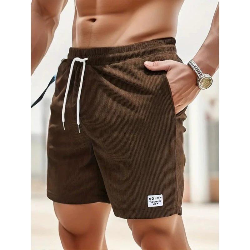 Summer Men Corduroy Shorts Casual Lightweight Loose Fit Men's Beach Board Shorts Short Pants Trousers