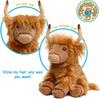 [VIAHART] Highland Cow "Henry" Plush Toy – Brown, Size M (Approx. 29 cm), Soft and Fluffy Cow Plush, Hand Washable