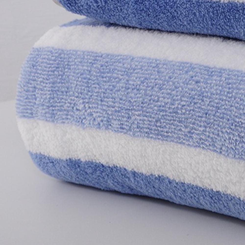 Bath Towel Wrapped In Thick and Enlarged Absorbent Face Wash, Home Wide Striped Coral Fleece Towel Set