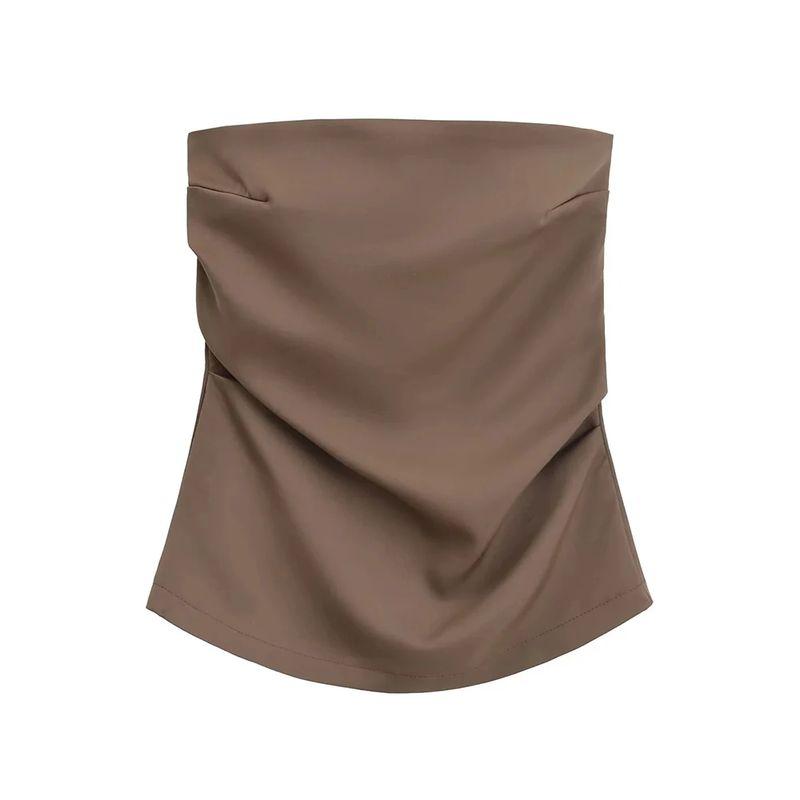 Off-the-Shoulder Kaslead Women's Clothing Sexy Pure Desire Tube Top