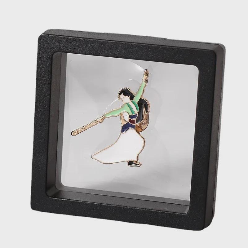 Kung Fu Kreslená slitinová brož: Trendy přívěsek s postavičkou s drip-paint efektem na tašky