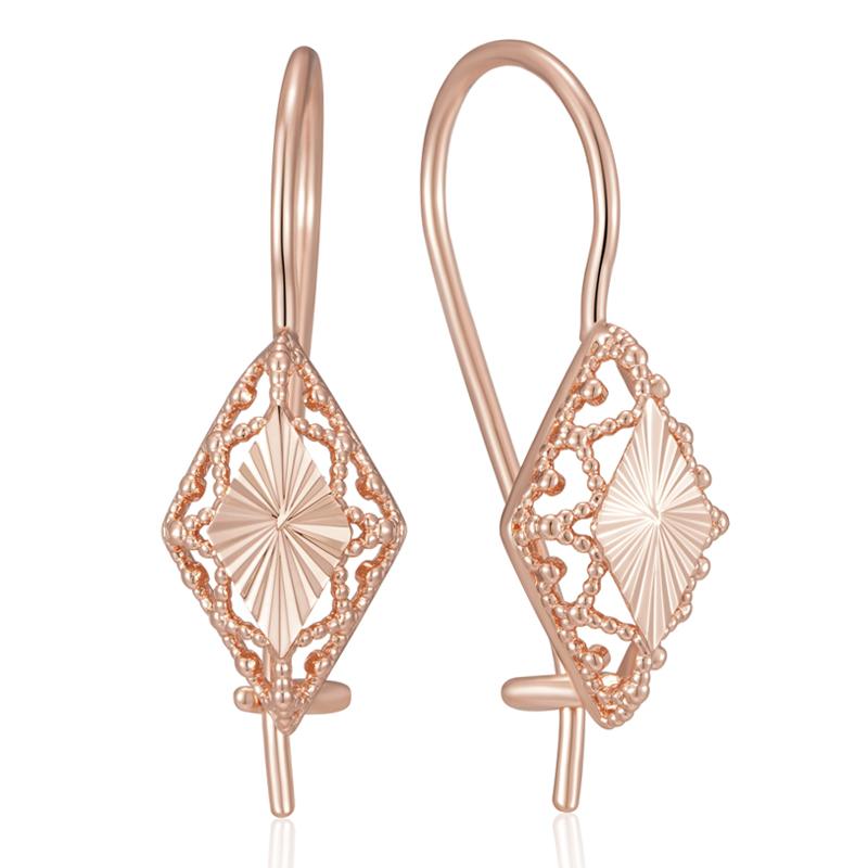 

Незвичайні Сережки-підвіски кольору рожевого золота для жінок Геометричні Порожнисті Квіткові Аксесуари Повсякденні Вінтажні Ювелірні Вироби