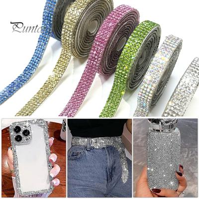 3 Rollen Strassband, selbstklebende Streifen aus Kunstkristall, elegante dekorative Zierrolle zum Selbermachen, Basteln, Kleidung, Schuhe, funkelndes Verzierungsband