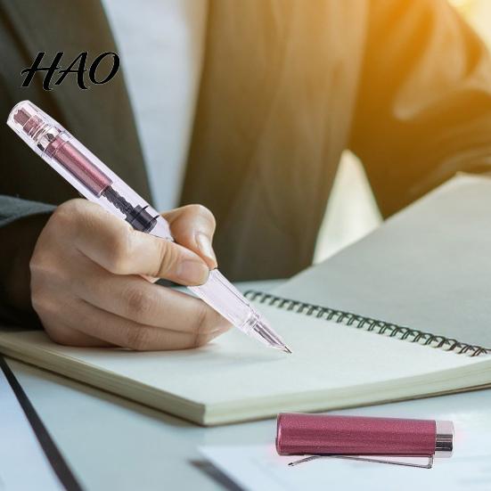 Ergonomic Titanium Pen Fountain High Ink Capacity Vacuum Filling Stainless Smooth Writing Steel Fine Nib for Daily