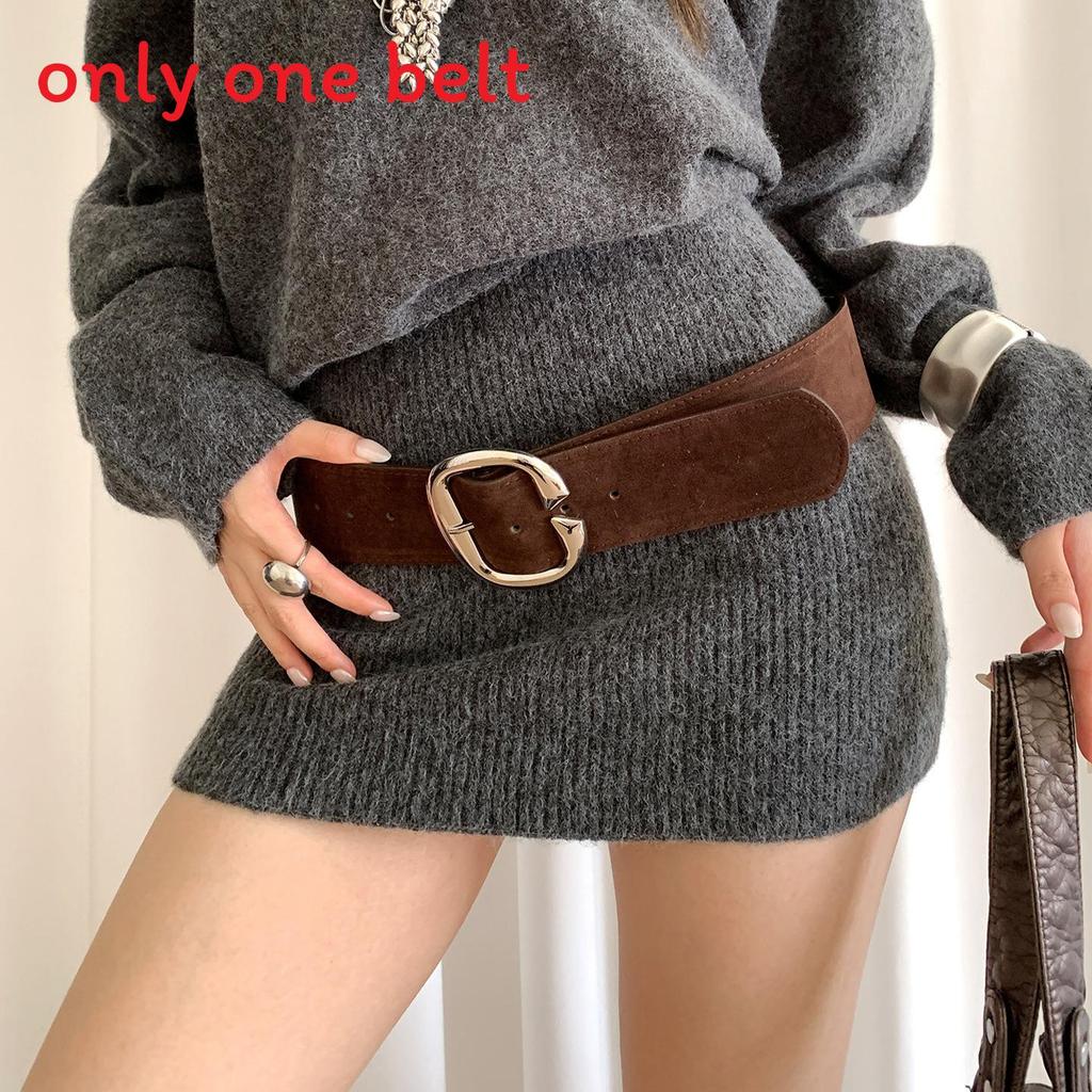 Elegant Pu Wide Belt For Women With Alloy Buckle For Dress And Jeans Styling
