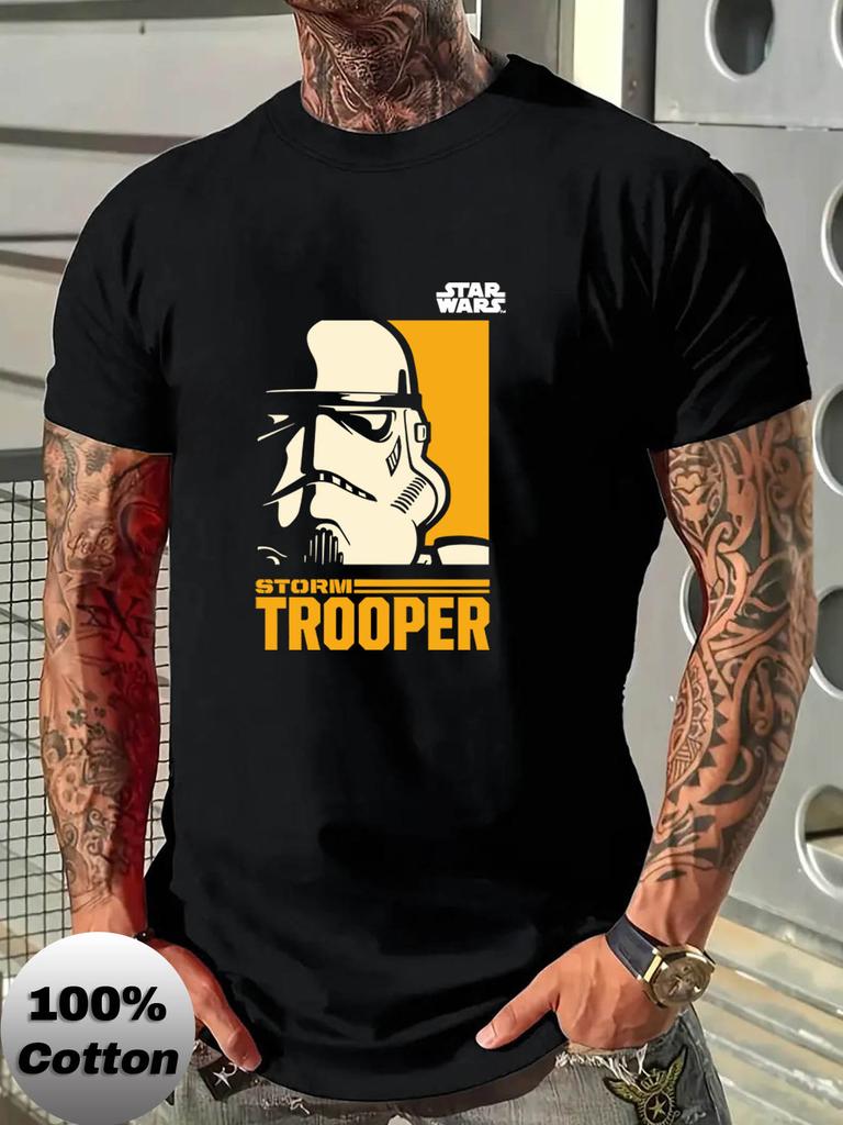 Star Wars Stormtrooper Geometric T-Shirt,Soft Breathable & Fade Resistant, Classic Fit for Daily Casual Wear