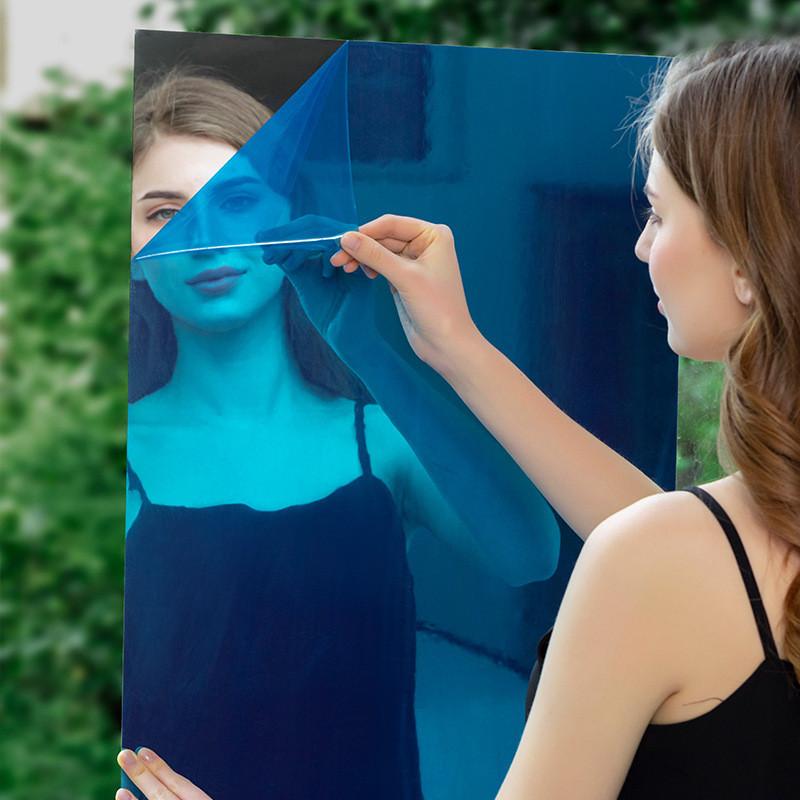 Adhesive Self Mirror Sticker Wall Attached Length Floor Trim Film Reflective