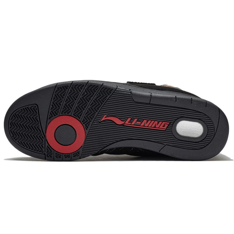 Li Ning 937 Deluxe Hi SP Synthetic Leather TPU Trendy Casual Lightweight High-Top Skate Shoes Men Sneakers Black AGBR097-2