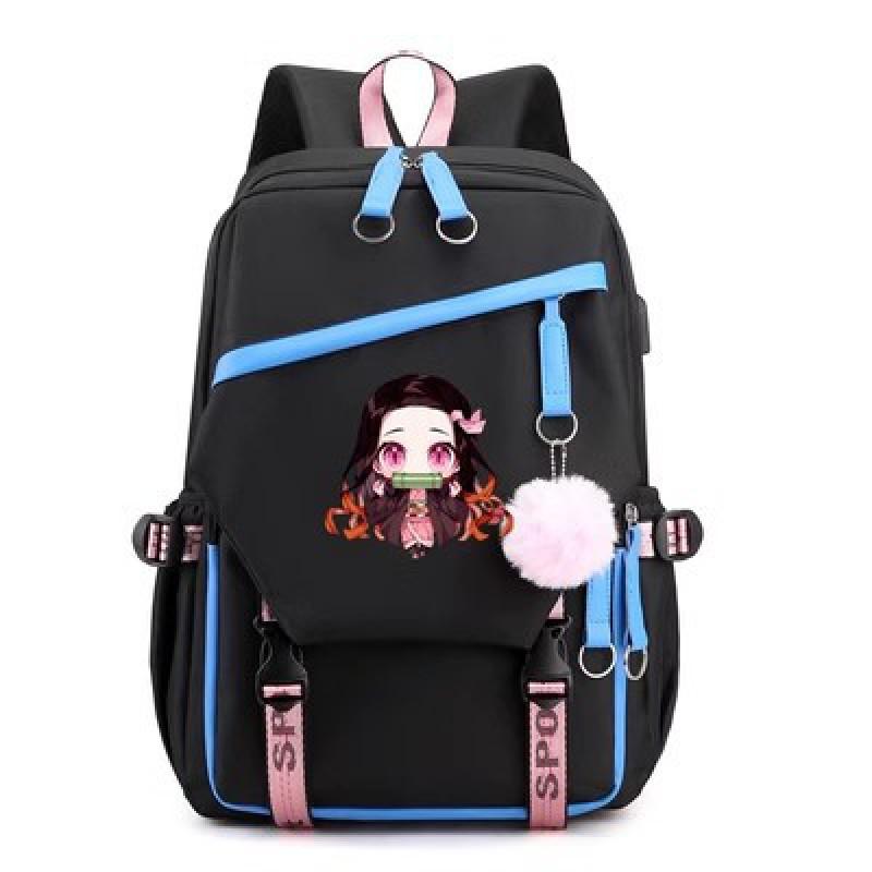 Plecak Tematyczny Anime dla Nastolatków i Studentów Duża Pojemność Torba na Laptop z Portem USB Tkanina Oxford