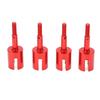 4Pcs RC Diff Cup Differential Joint Cup Aluminium Upgrade Part for Tamiya TT02 110 RC VehicleRed