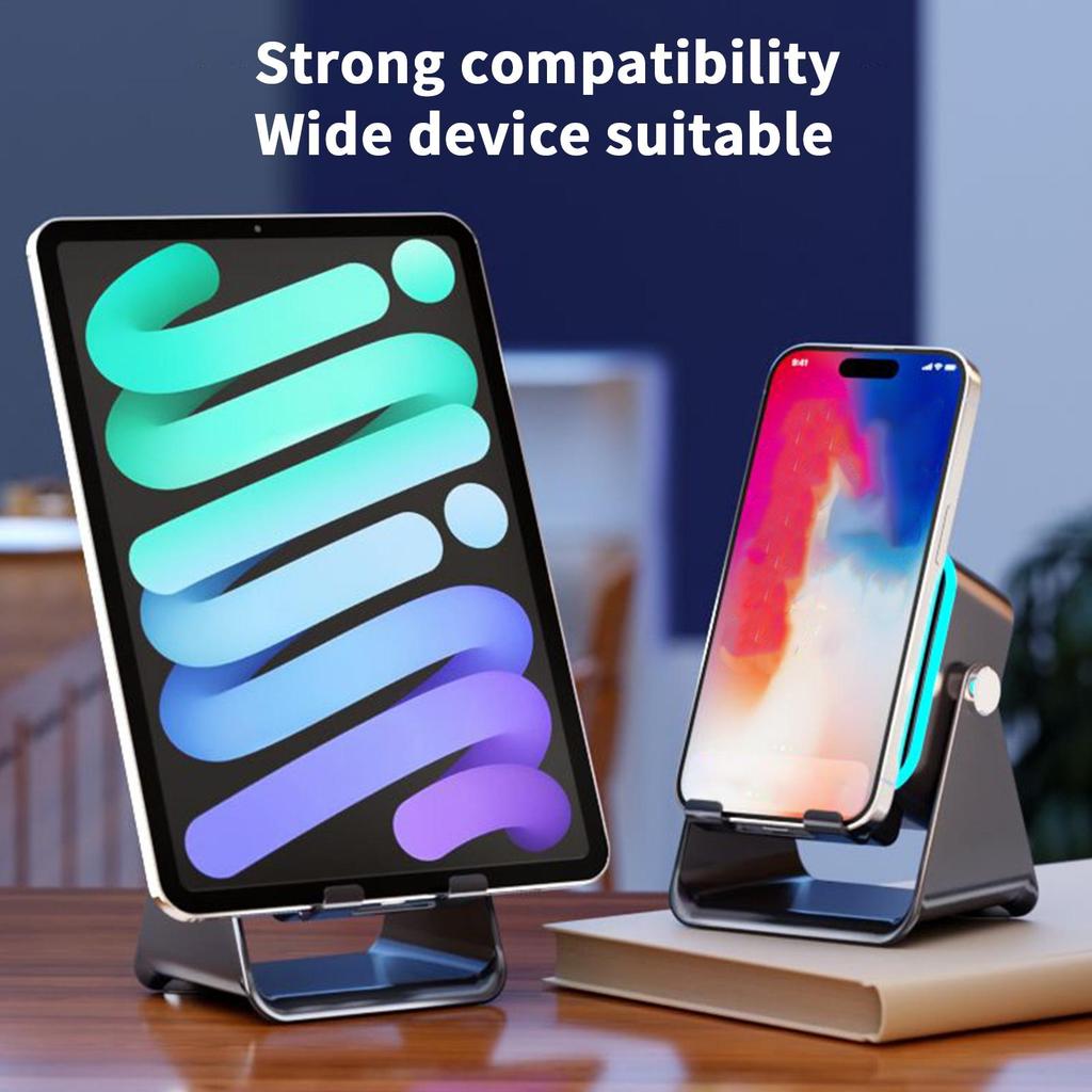 5 In 1 Auto-induction Wireless Induction Speaker 8 Mode RGB Light Phone Stand Surround Sound Portable Blue-tooth Phone Holder
