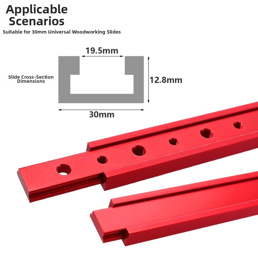 200mm Length T Track Jig Red Color Woodworking T Bar Miter Track Accessory Woodworking Projects