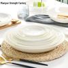 6-piece White Porcelain Deep Dinner Plate Set, 6-inch