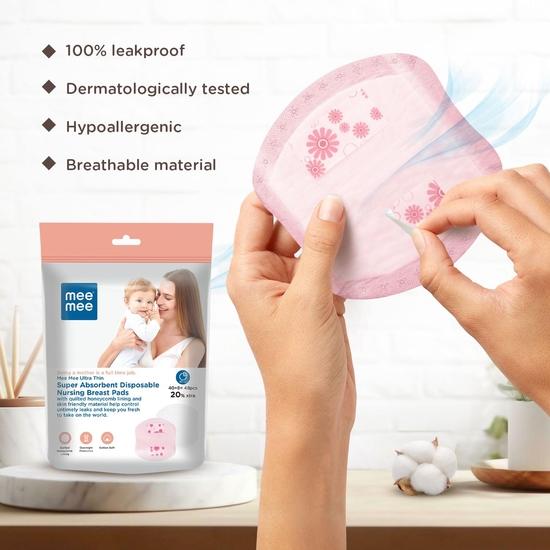 Mee Mee Disposable Nursing Breast Pads 48 Pcs | Ultra Thin Honeycomb Nursing Breast Pads with Leak Guard | Compact & Discreet