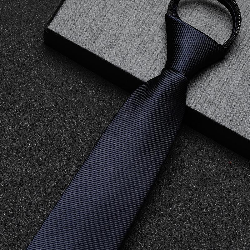 Business Dress Lazy Zipper Free Groom Best Man Wedding Korean Narrow Shirt Striped Plaid Tie