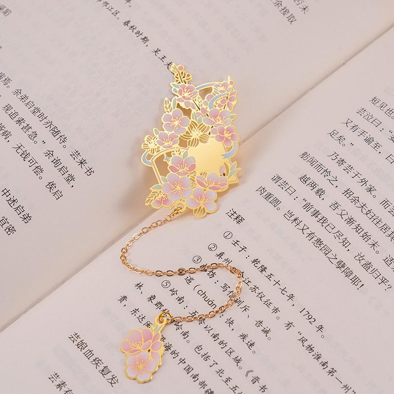 Chinese Flower Bookmark Hollow National Bookmark Book Clip Vintage Tassel Bookmark For Gift Item Book Lovers