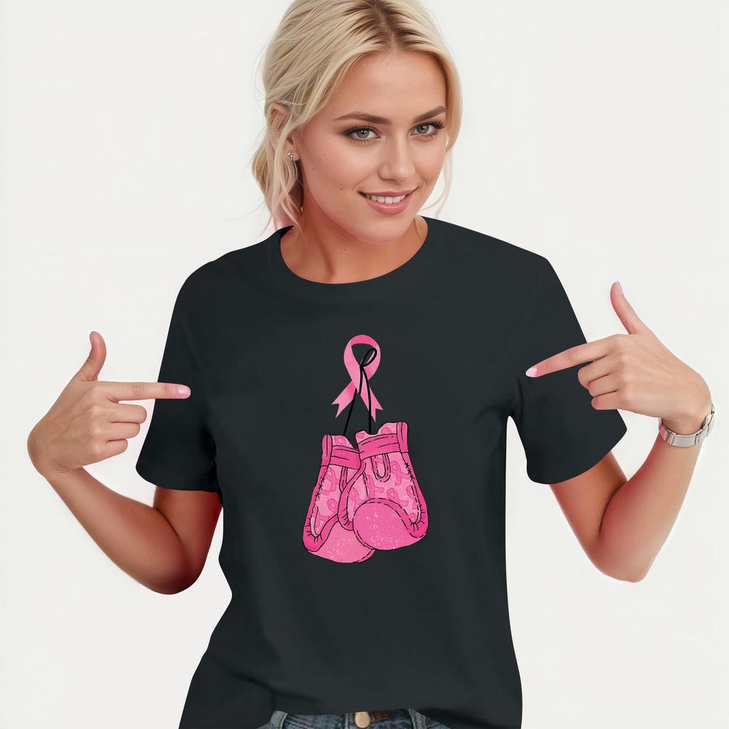 Women's Casual Halloween Breast Print T-Shirt Round Neck Pullover Short Sleeve Top