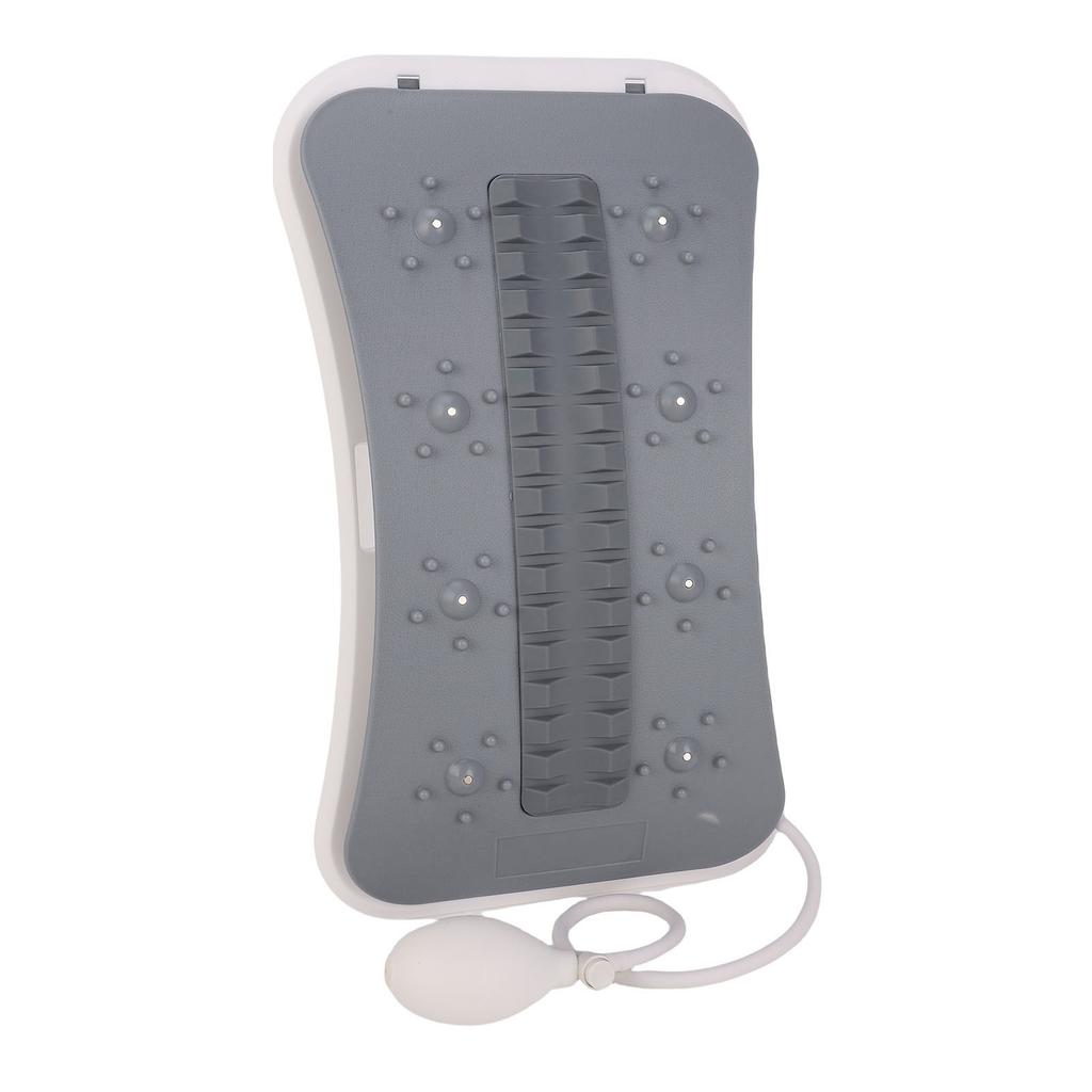 Lumbar Support Stretcher with Hand Pump Adjustable Height Lower Back Stretch Auxiliary Tool for Home and Office Gray