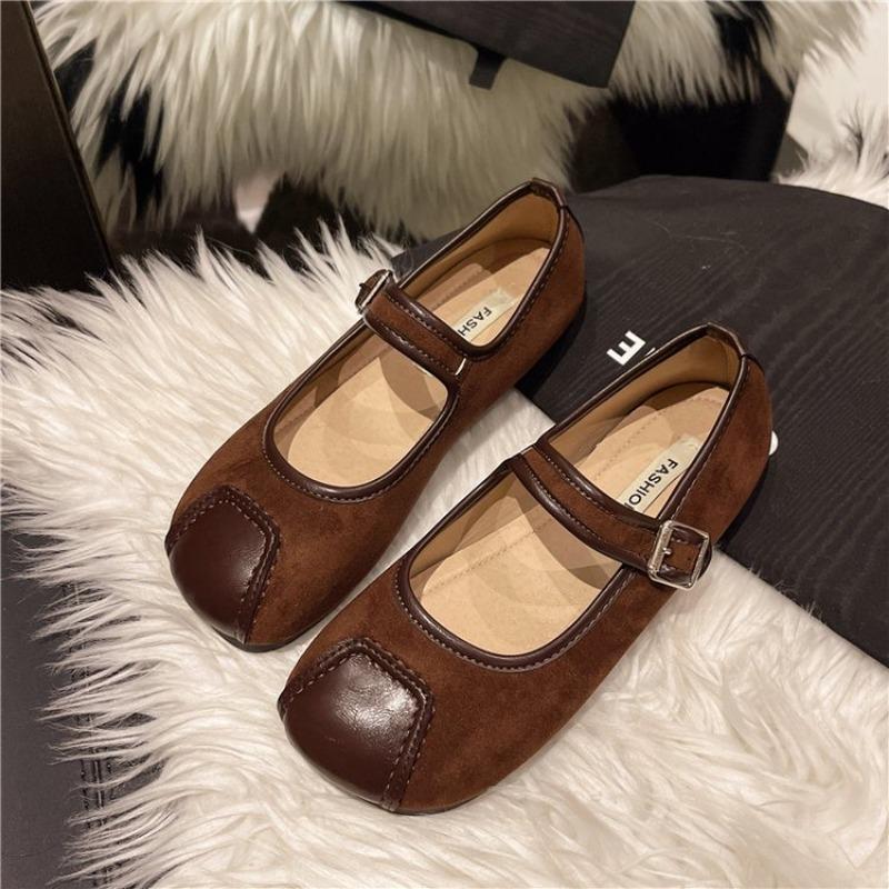 

Fashion Spring New Flat Shoes Women Fashion Round Head Shallow Mouth Splicing Leopard Print Suede Soft Sole Non-slip Single Shoes 35