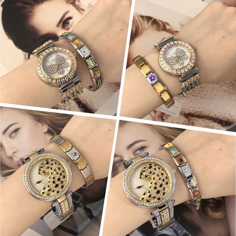 Fashion Flower Charm Italian Links Fit for 9mm Bracelet Stainless Steel Jewelry Making DIY Handmade Women Jewelry Gift