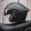 Smart LED Tail Light Motorcycle Helmet 3/4 Open Face ABS Full Protection Universal Fit Men Women