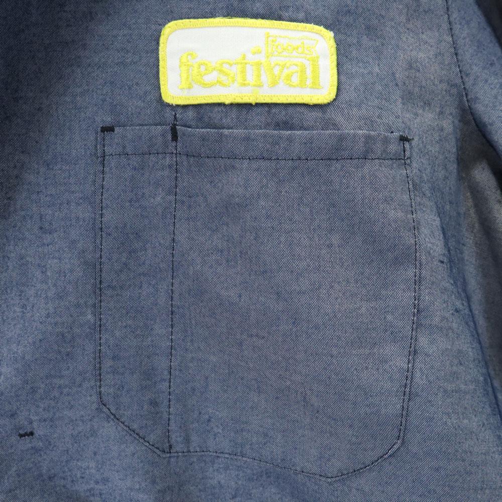 Fesutival 80s Vintage Long Sleeve Shirt M Blue Men's Used